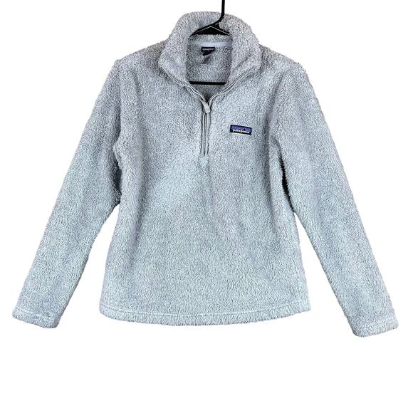 Patagonia Women Jacket Gray Los Gatos Fleece Sherpa Pullover 1/4 Zip Deep Pile S - Picture 1 of 13